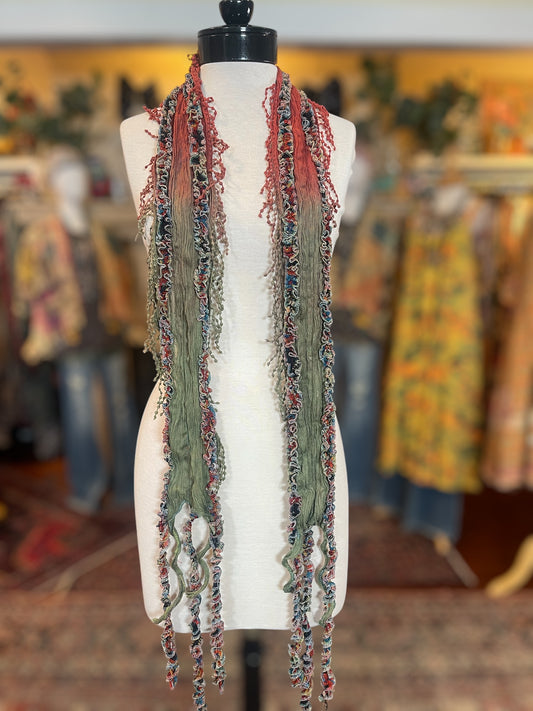 Siren Scarf in Olive Terracotta