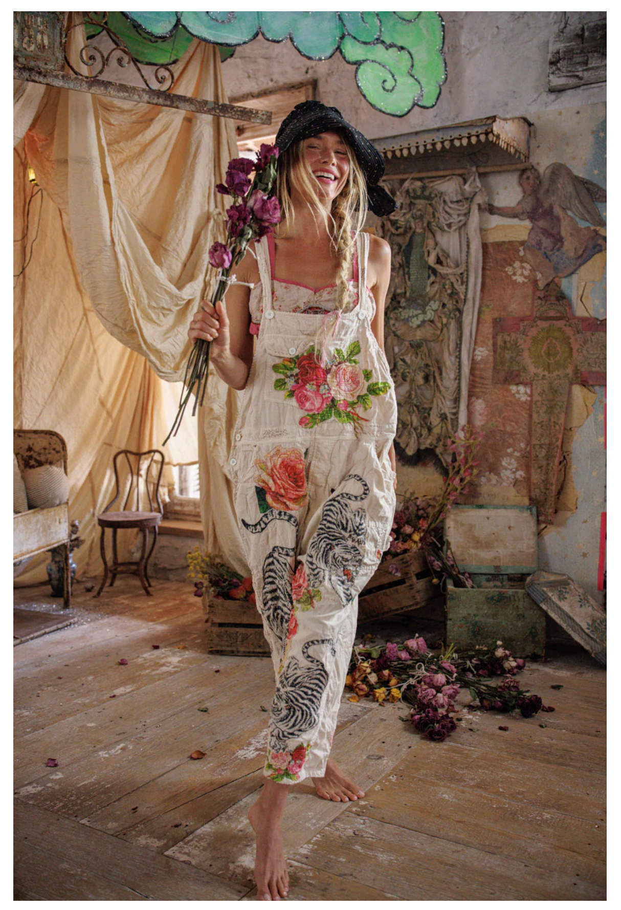 Birch Floral Love Overalls 176 Moon by Magnolia Pearl