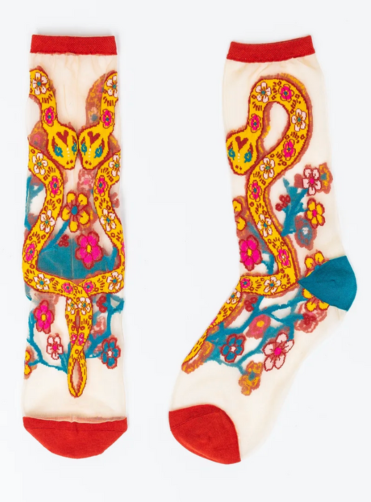Year of the Snake Sheer Crew Socks