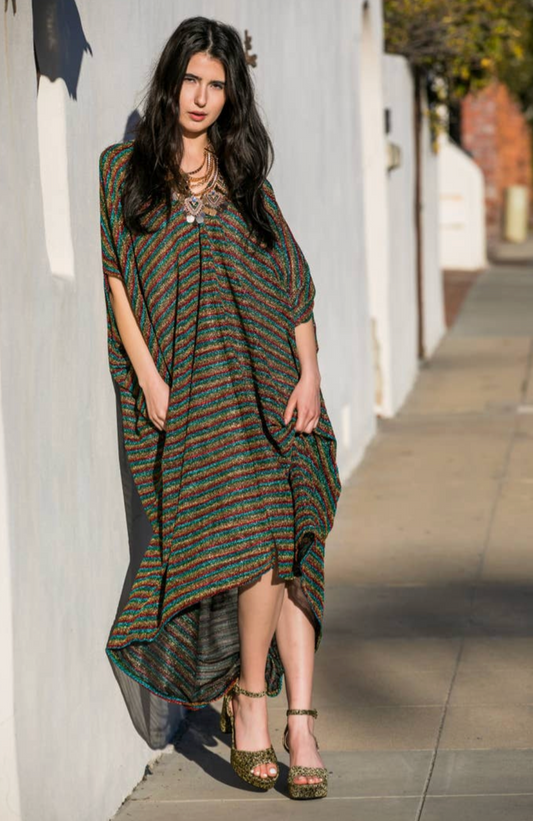 Rainbow Shimmer Caftan Kaftan Dress by Jennafer Grace