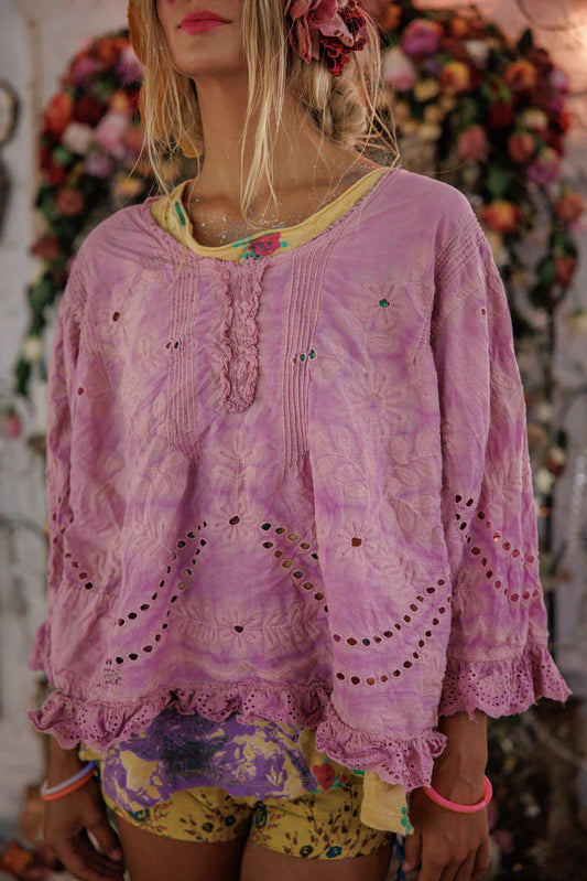 Eyelet Wennie Blouse 2566 in Allium by MPearl