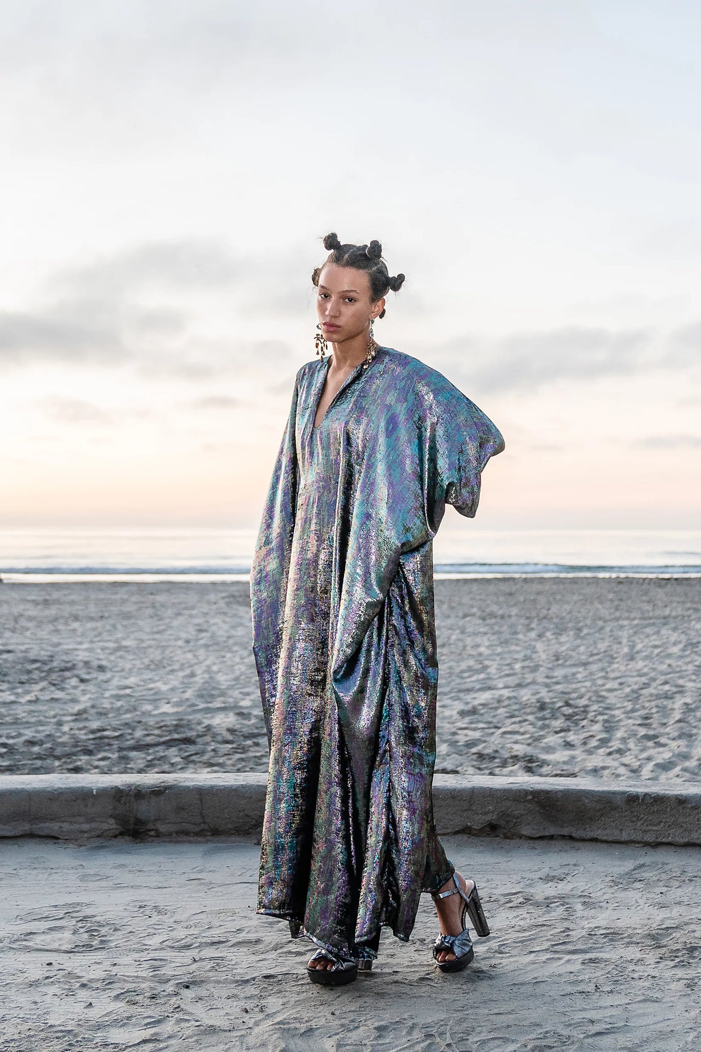 Goddess Waist Caftan in Opal Mirage By Jennafer Grace
