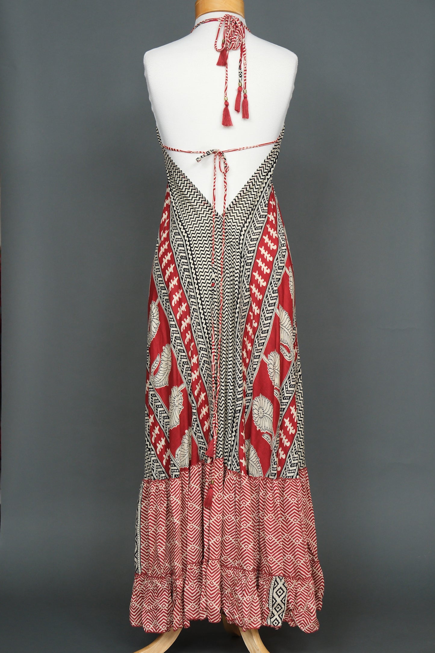 Halter Dress in Pirate's Life For Me Red Ivory