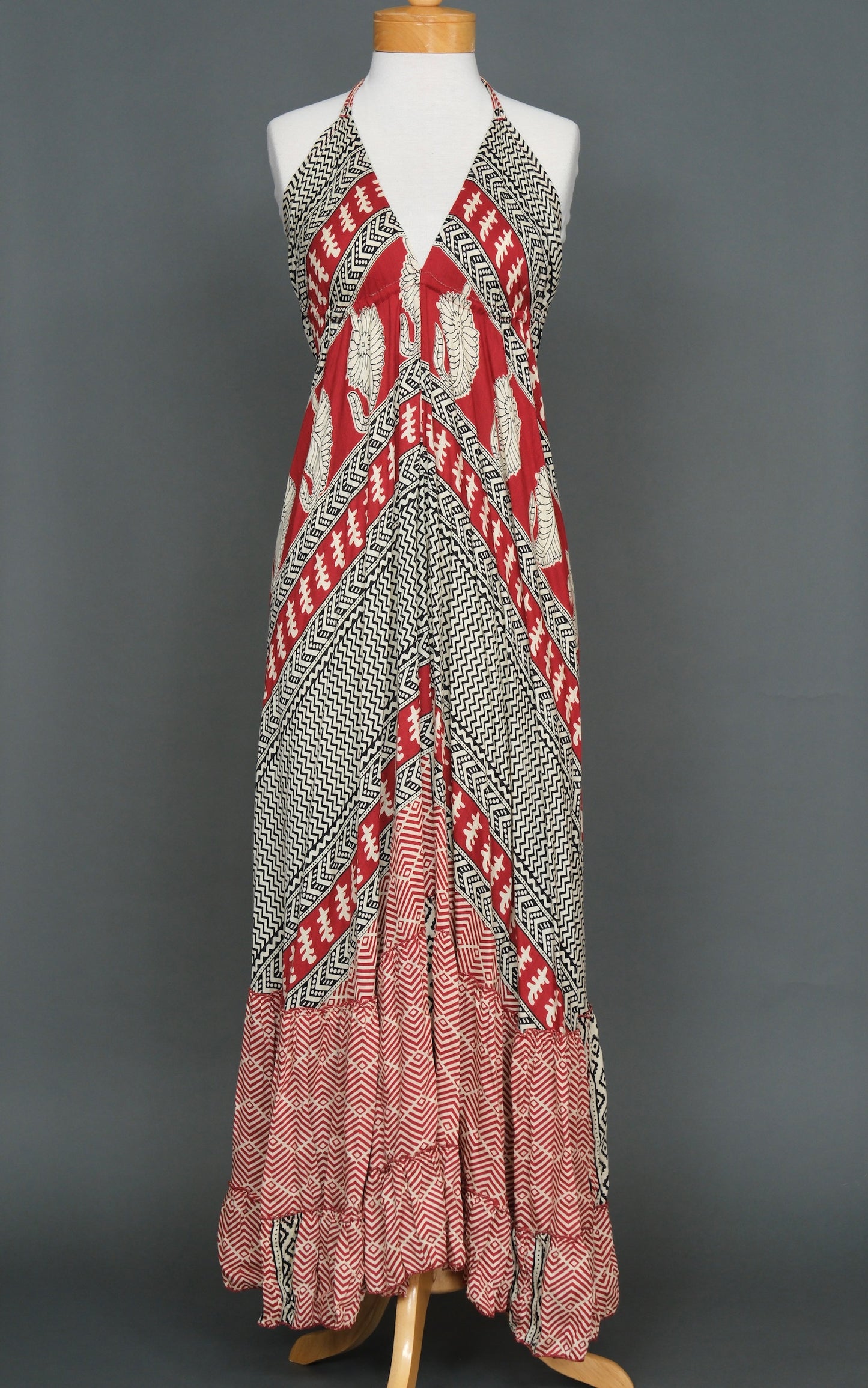Halter Dress in Pirate's Life For Me Red Ivory