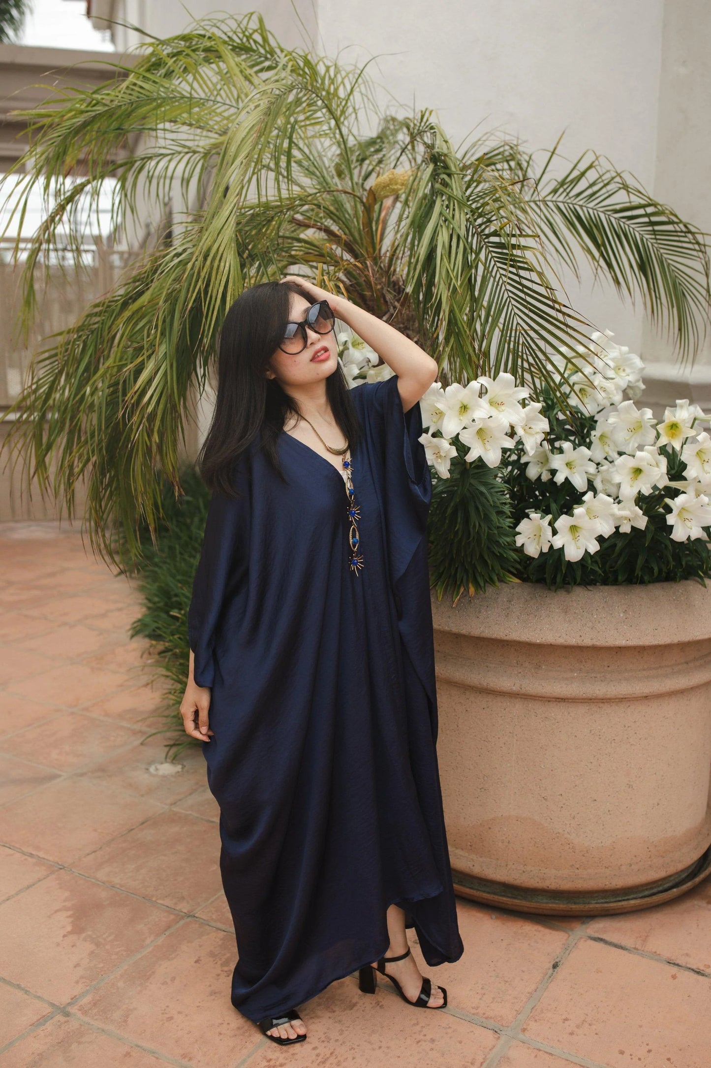 Midnight Peachskin Caftan by Jennafer Grace
