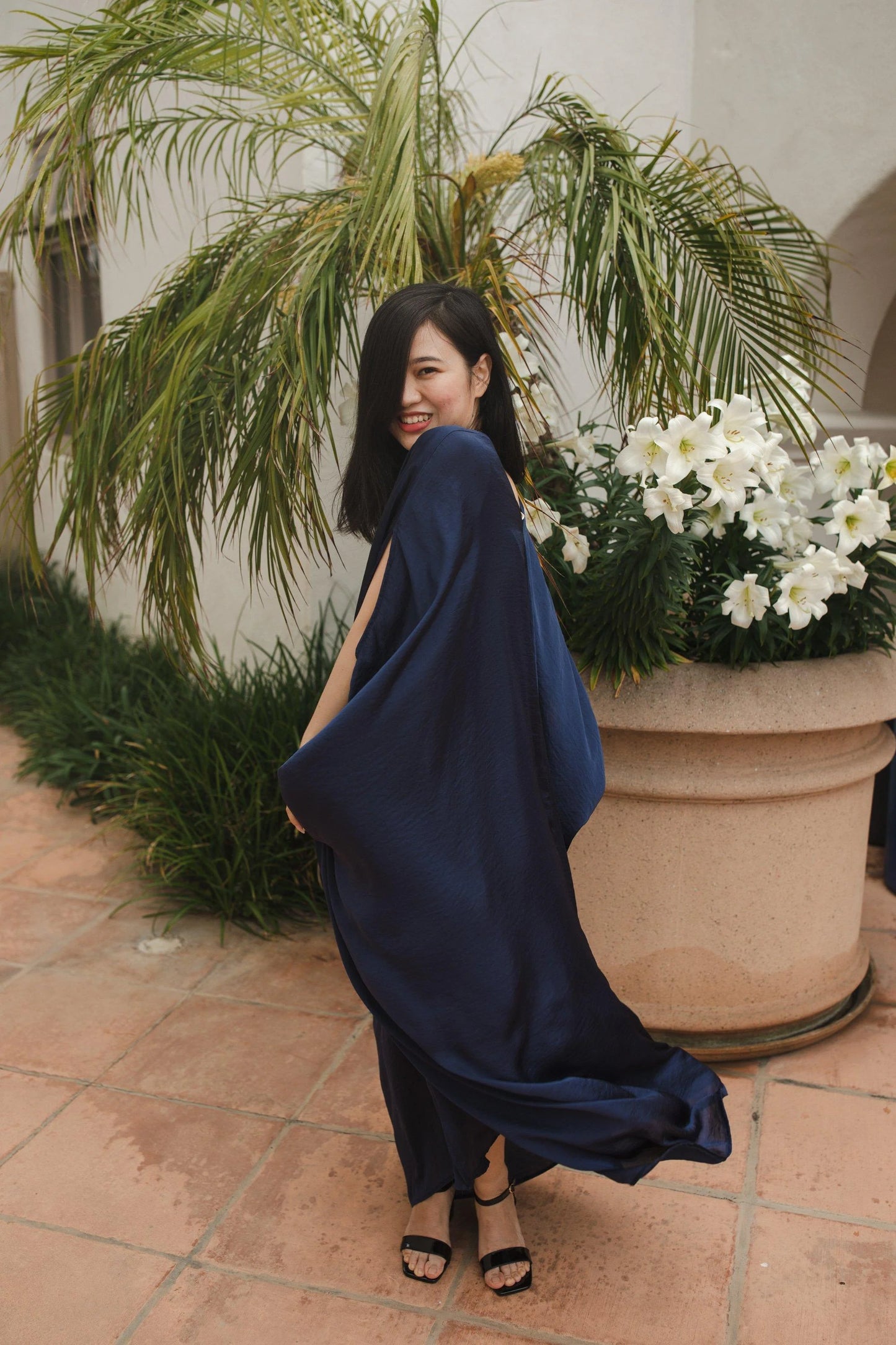 Midnight Peachskin Caftan by Jennafer Grace