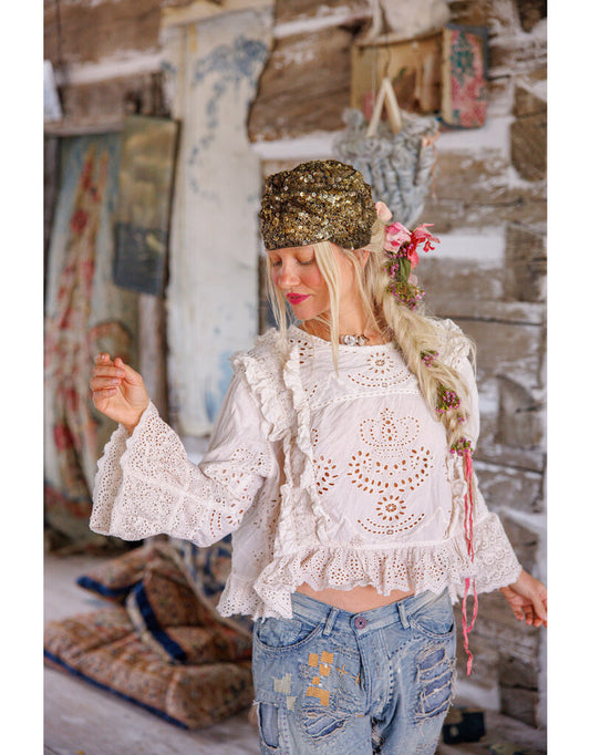 Hermione Eyelet Blouse in Moonlight 2194 by Magnolia Pearl