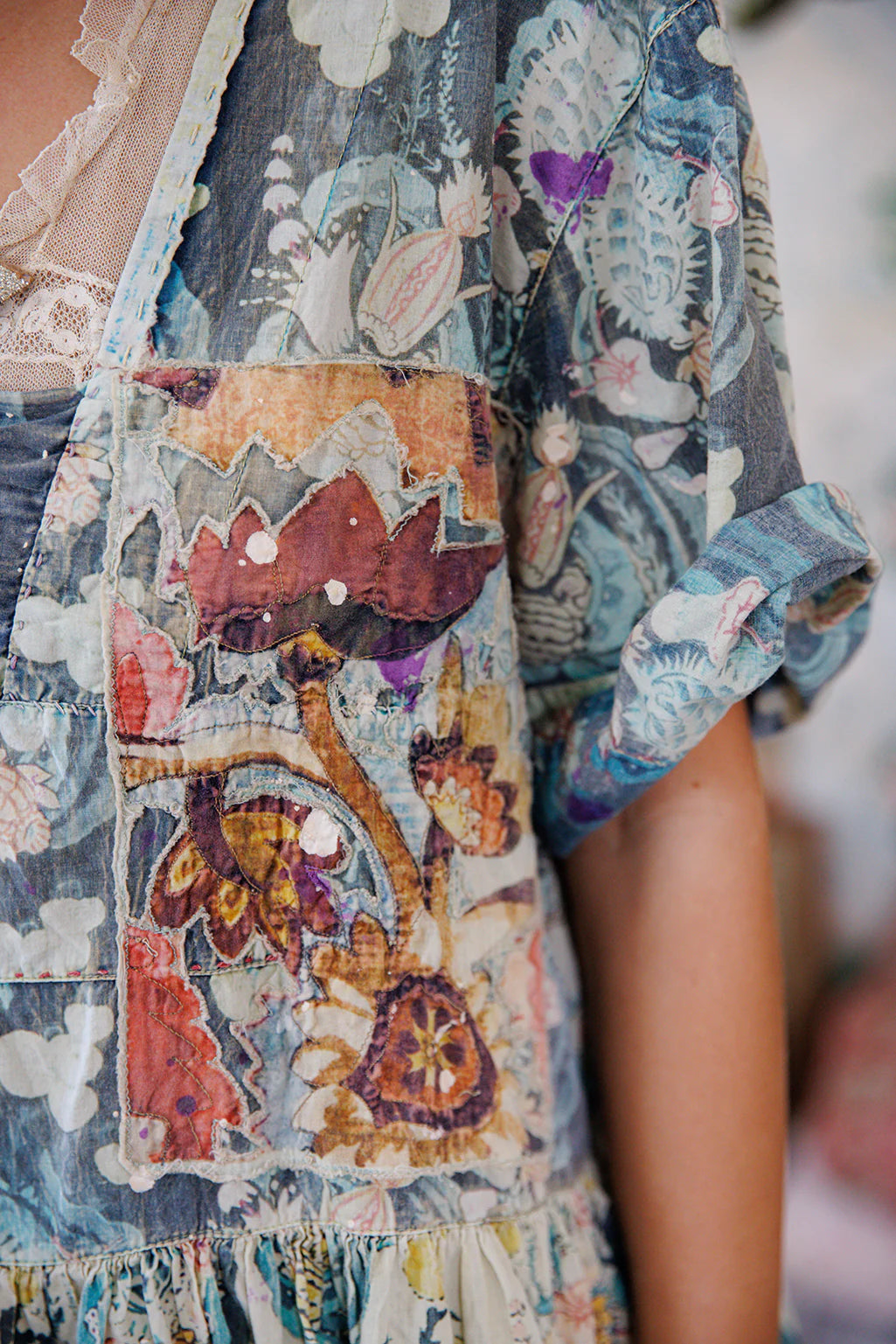 Applique Taigi Dress in Lily Pond 1253 by Magnolia Pearl