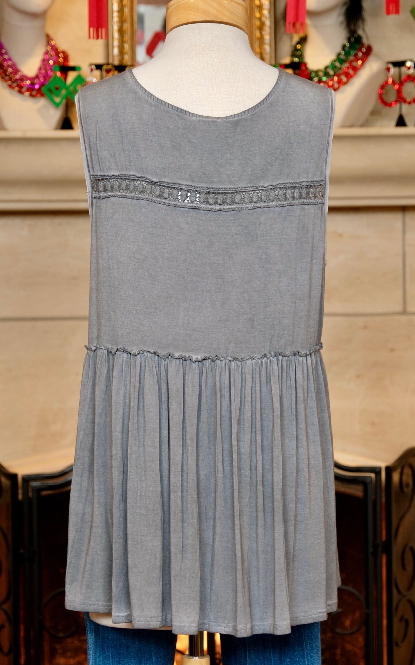 Baby Doll Tank in Soft Grey