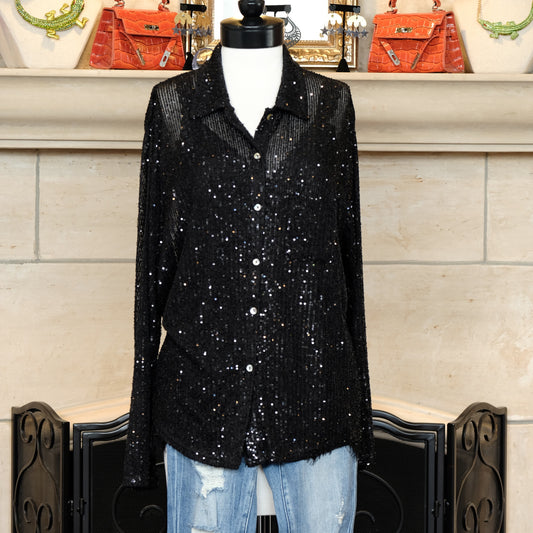 Black Sequin Shirt