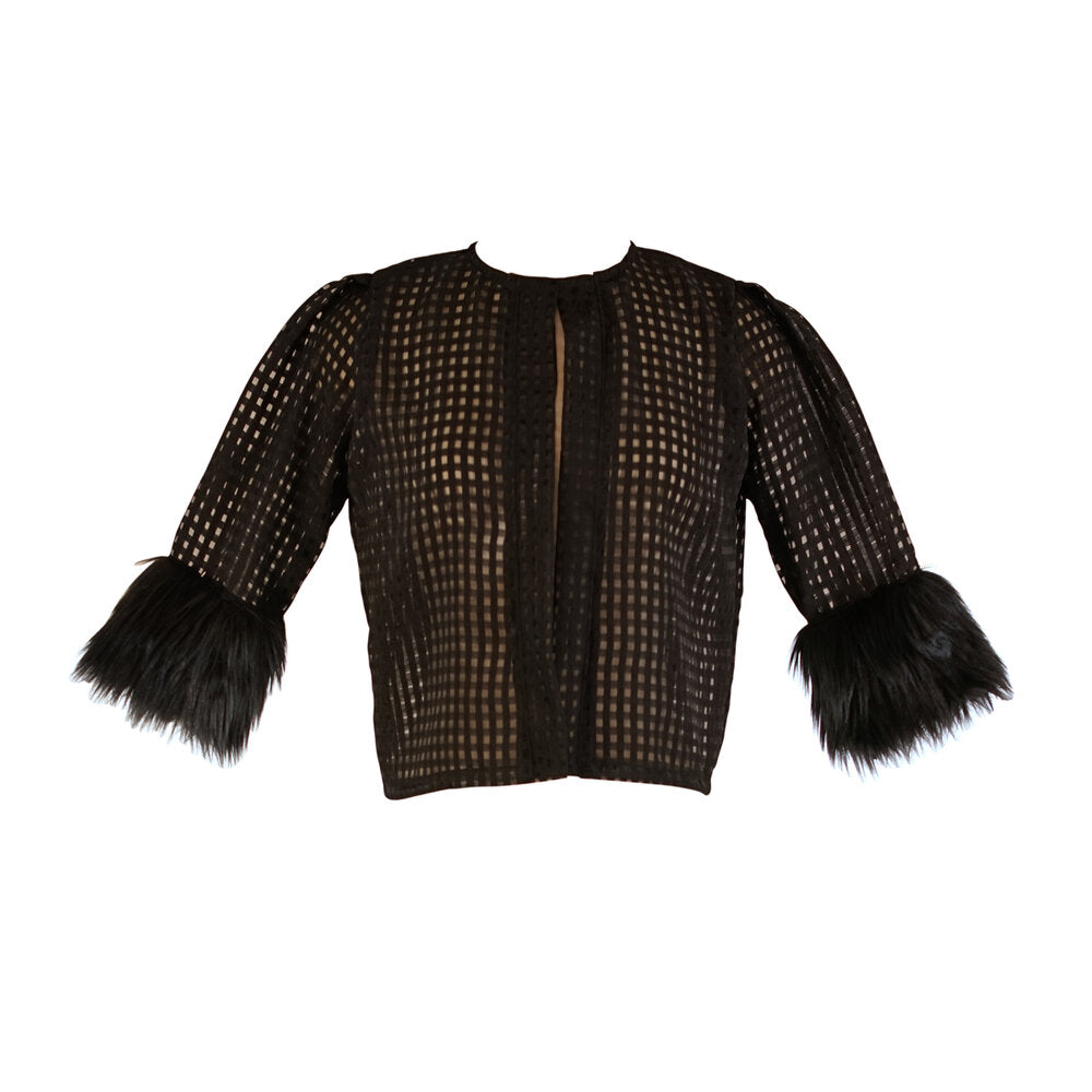 Claudette Faux Fur Cuff Jacket by Jennafer Grace