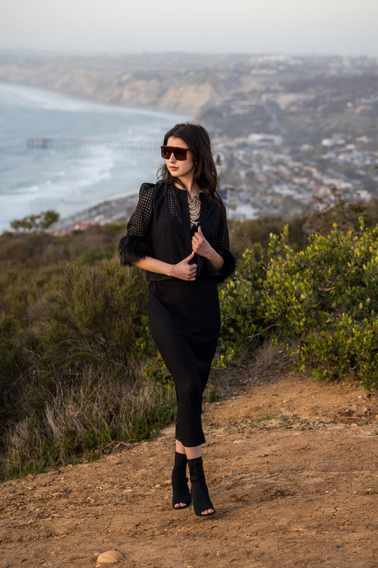 Claudette Faux Fur Cuff Jacket by Jennafer Grace