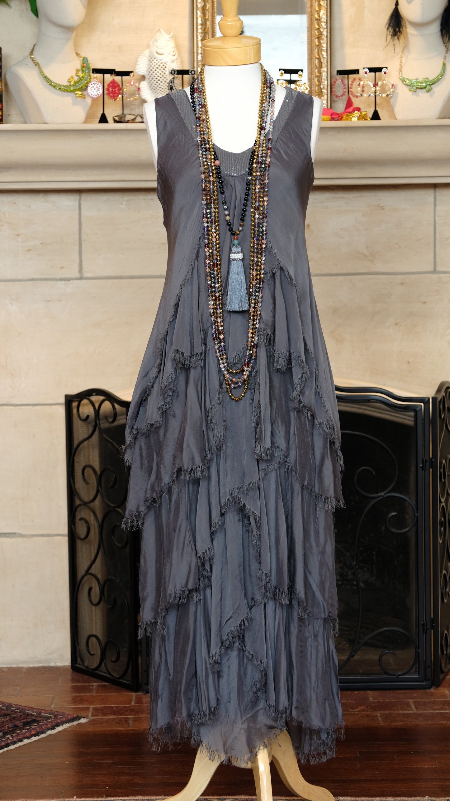 Gatsby Dress in Storm Grey