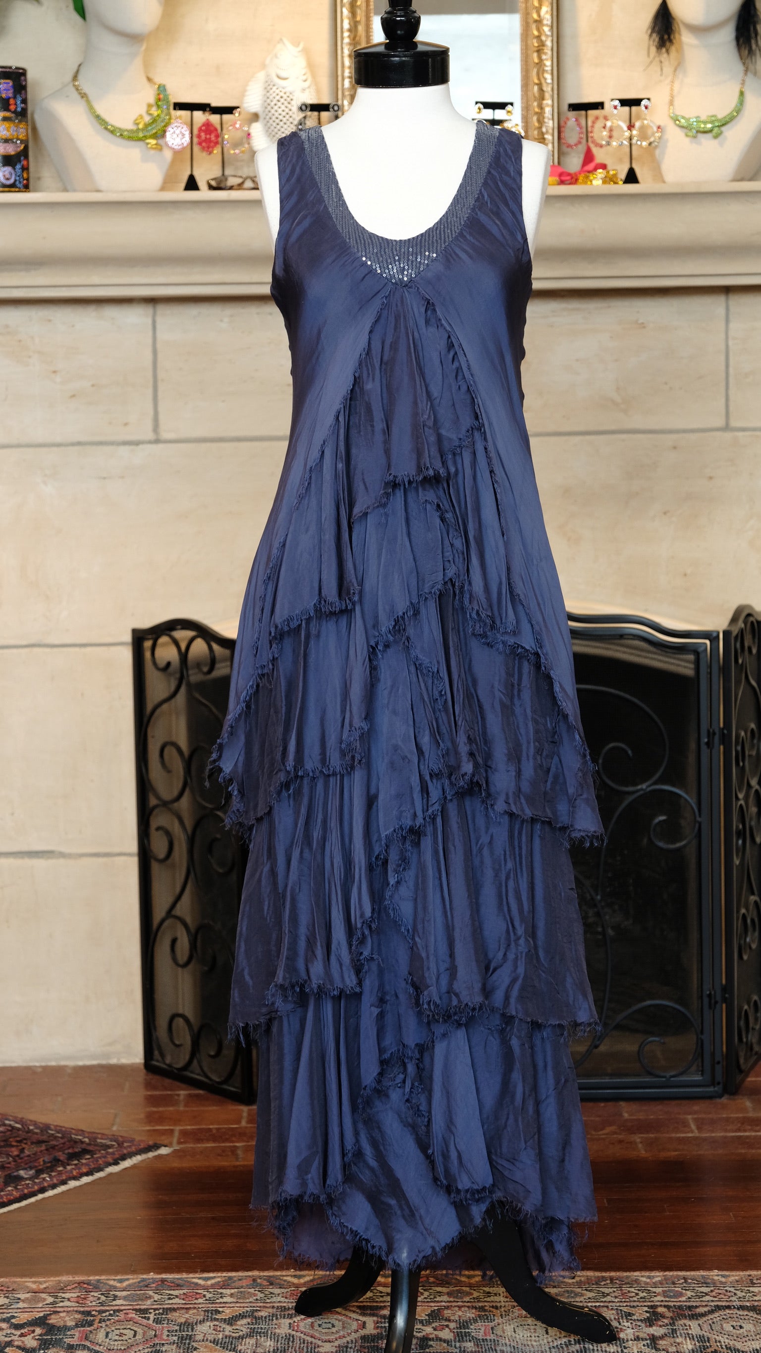 Gatsby Dress in Midnight Blue Chateau Bel Age Boutique Gatsby Dress in Midnight Blue Chateau Bel Age Boutique