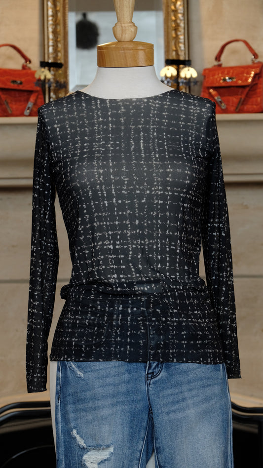 Nude Mesh T in Midnight Tweed