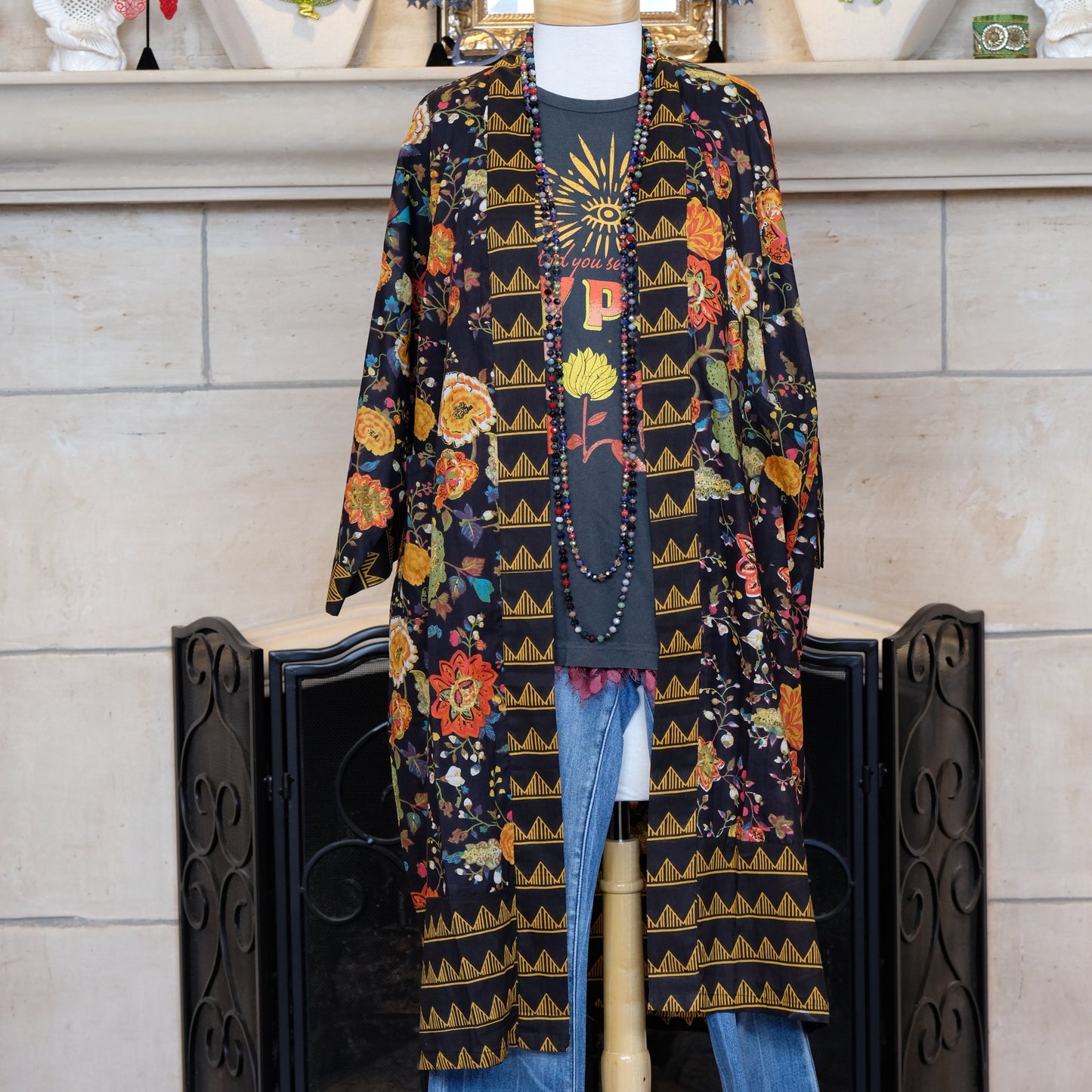 Black Chintz Blair Duster