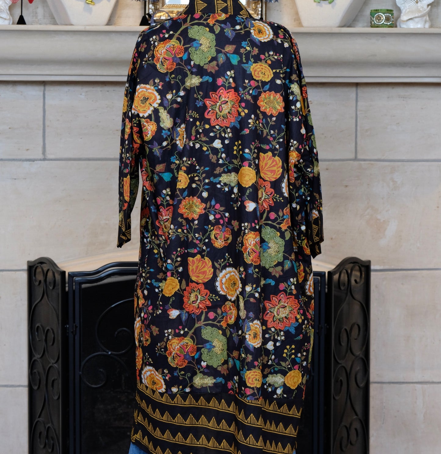 Black Chintz Blair Duster