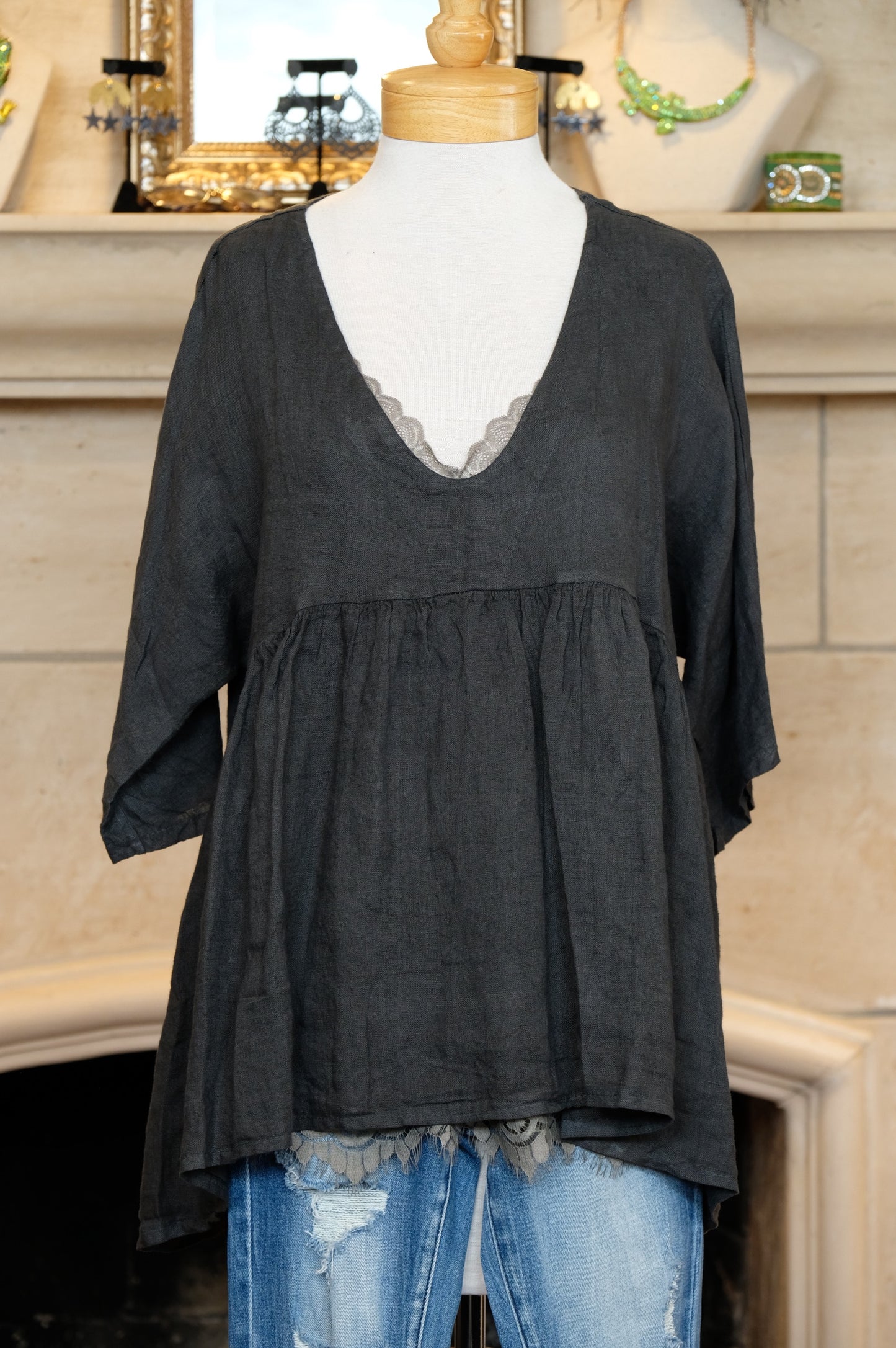 Ava Top in Charcoal