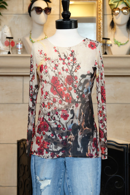 Nude Mesh T in Cherry Blossom