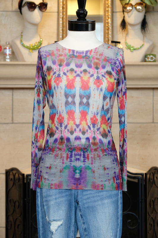 Nude Mesh T in Kaleidoscope