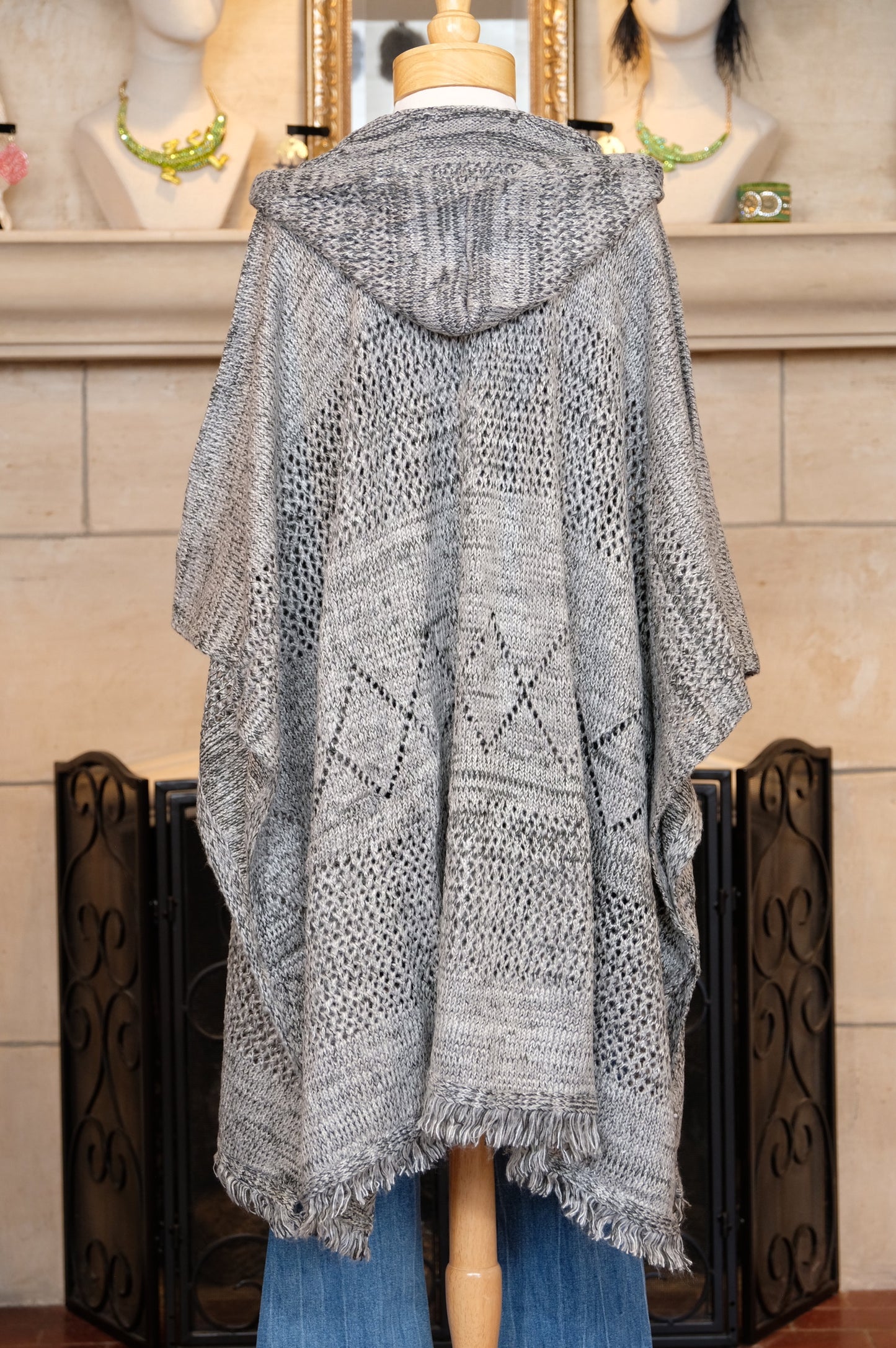 Through The Woods Grey Knit Hood