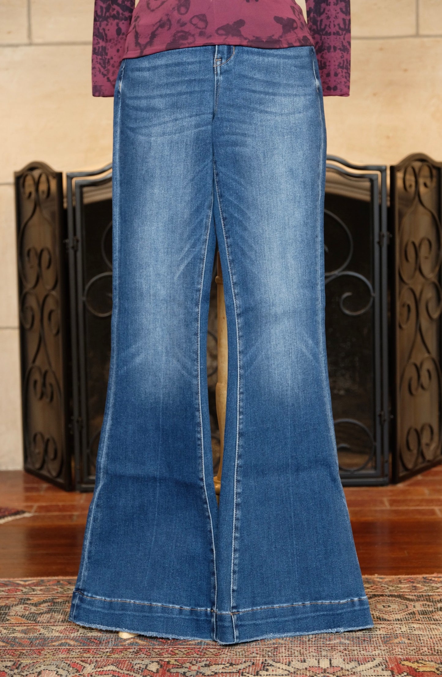 Bella High Rise, Non Distressed Flare Jean