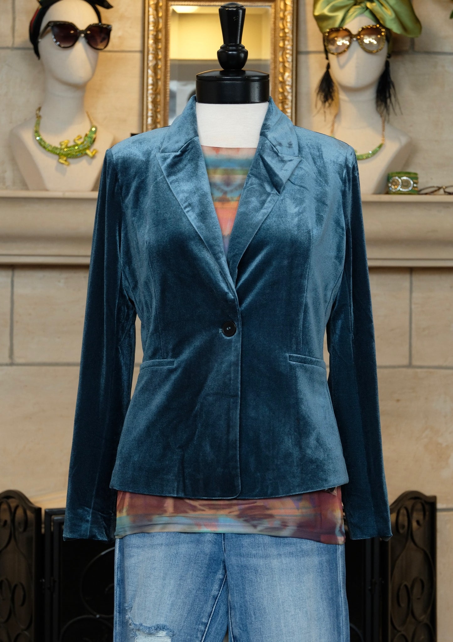 Teddy Boy Blazer in Antique Turquoise