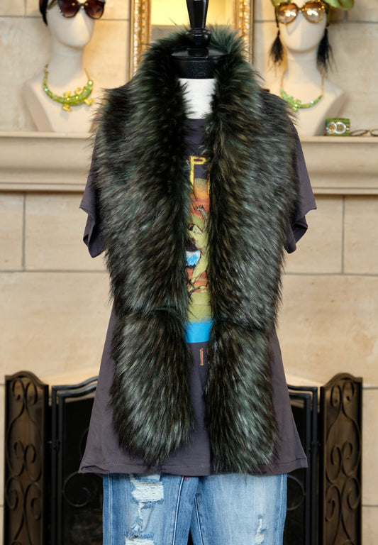 Green With Envy Faux Fur Scarf