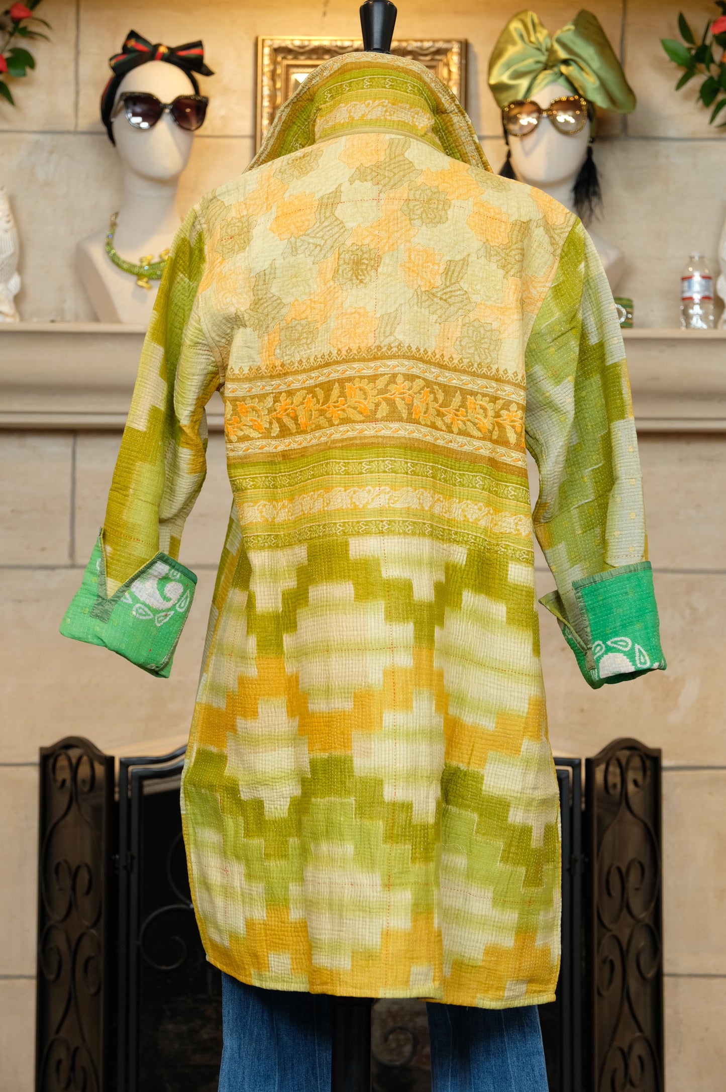 Dragon Song Coat in Yellow & Green