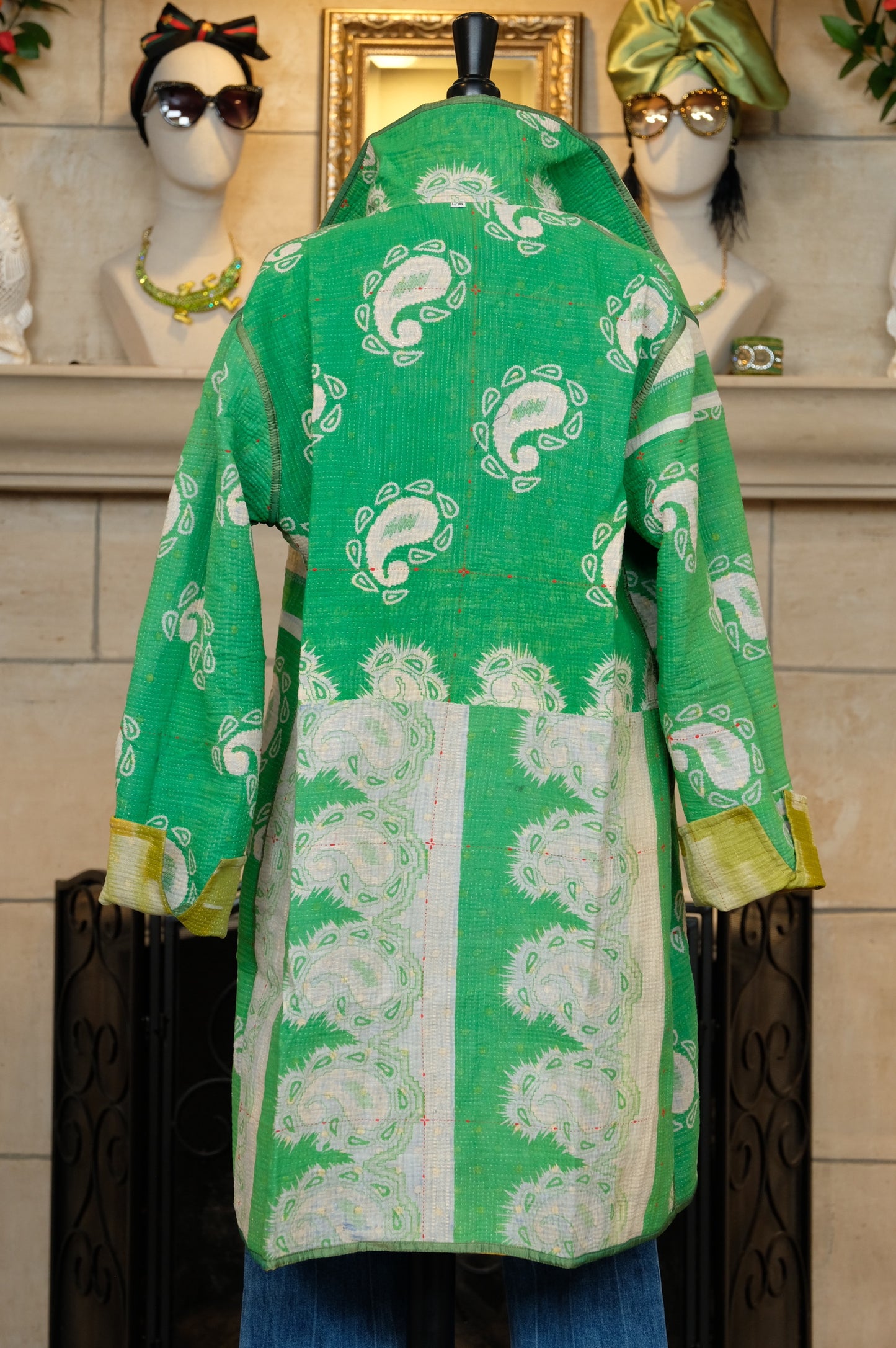 Dragon Song Coat in Yellow & Green