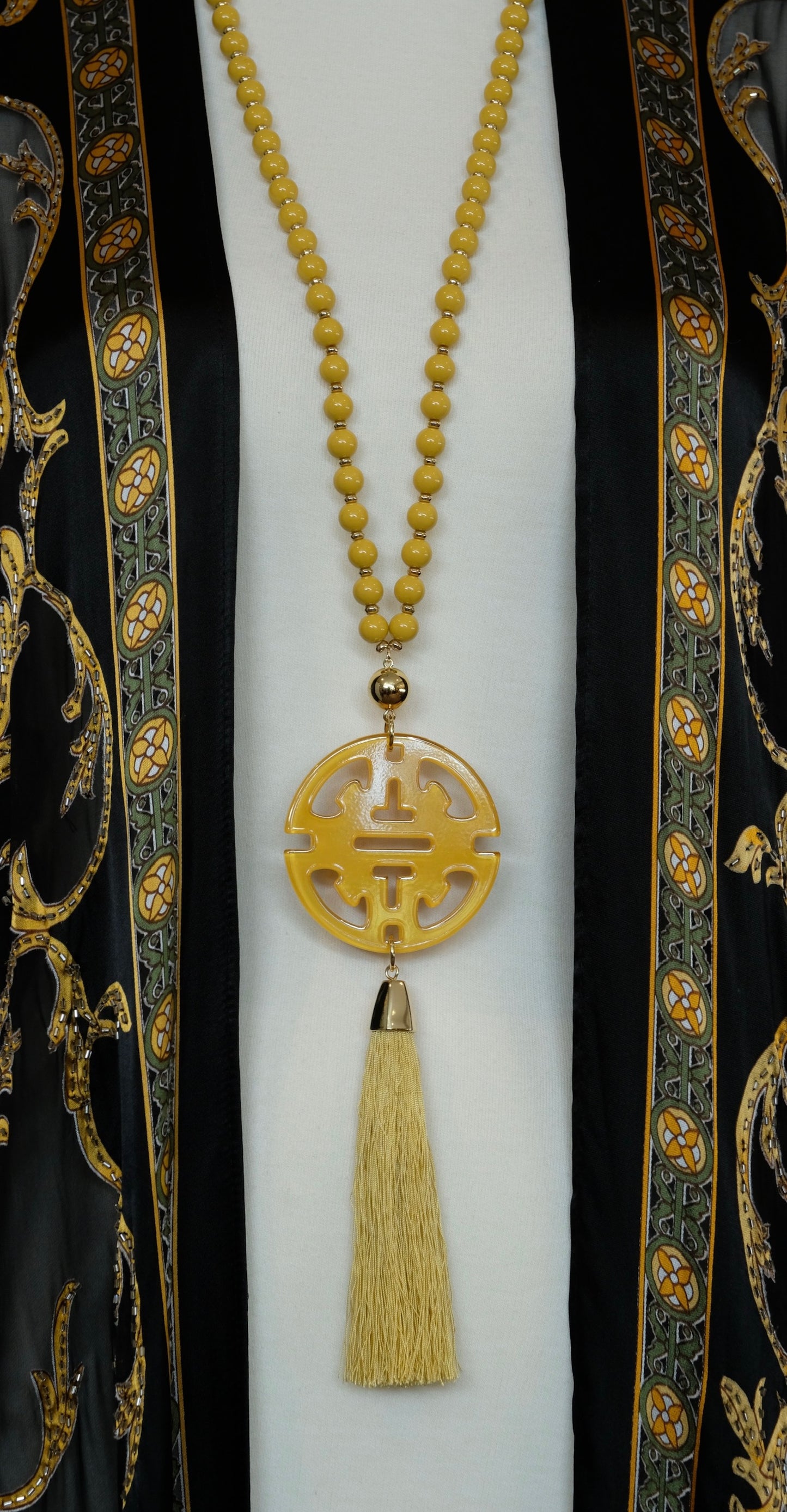 Cherry Blossom Pendant Necklace in Saffron