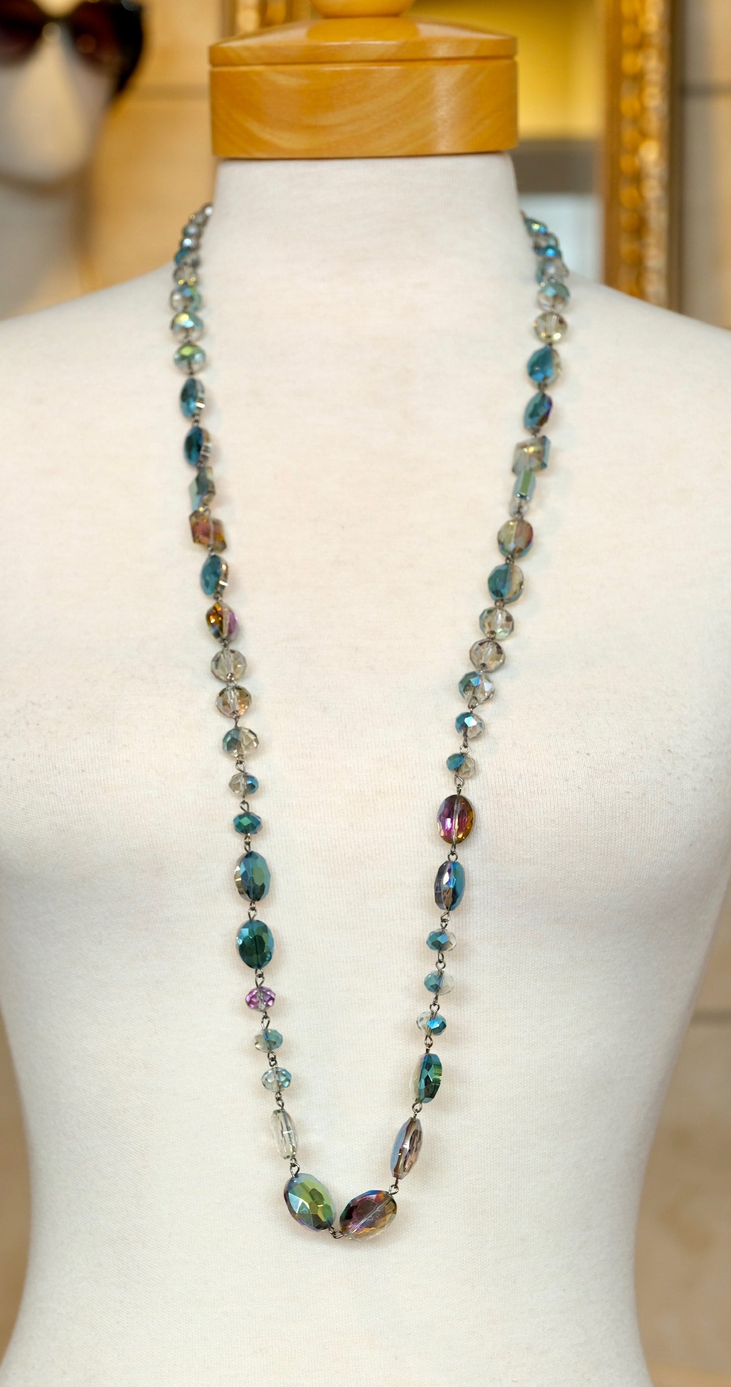 Crystal Ball Necklace in Mermaid