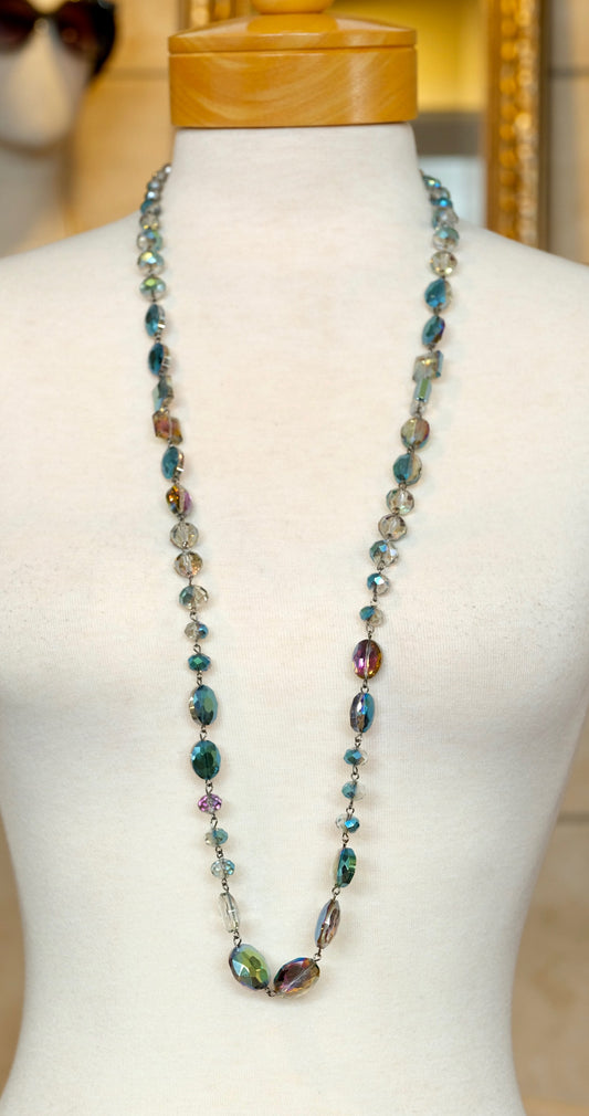 Crystal Ball Necklace in Mermaid