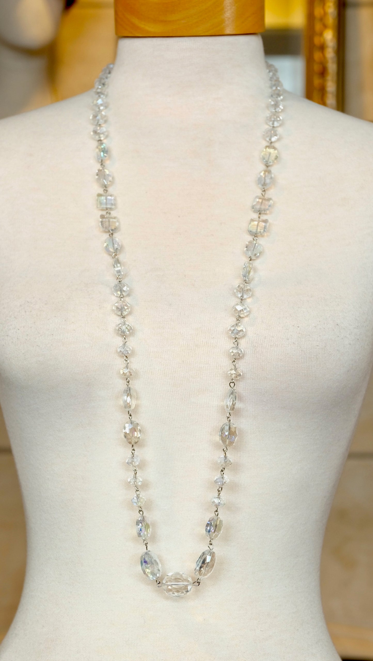 Crystal Ball Necklace in Clear AB