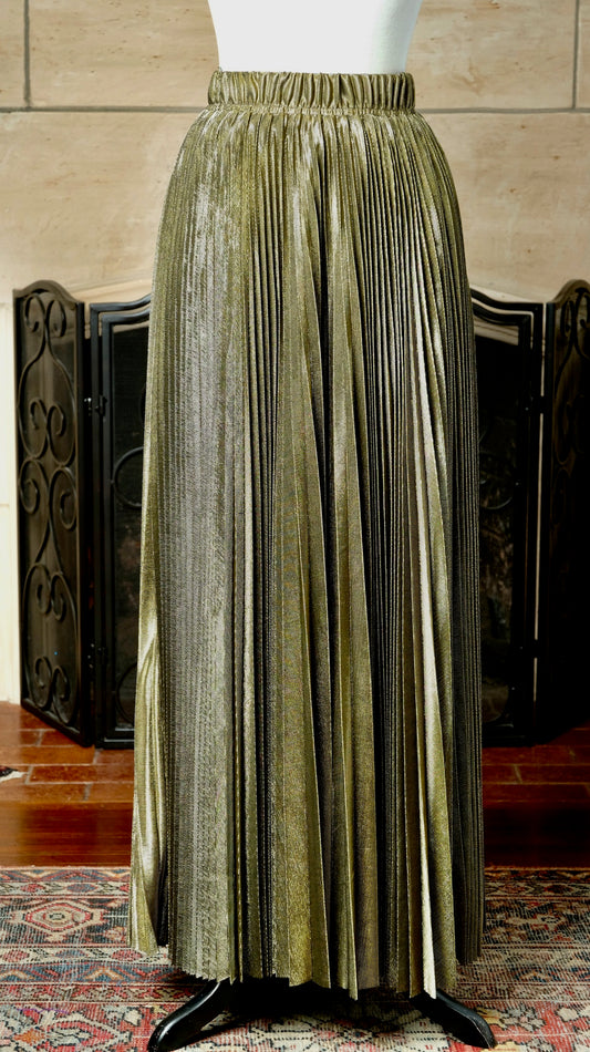 Gold Pleated Skirt