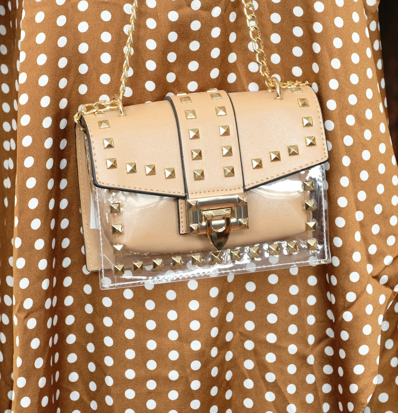 Gold studded 2024 bag