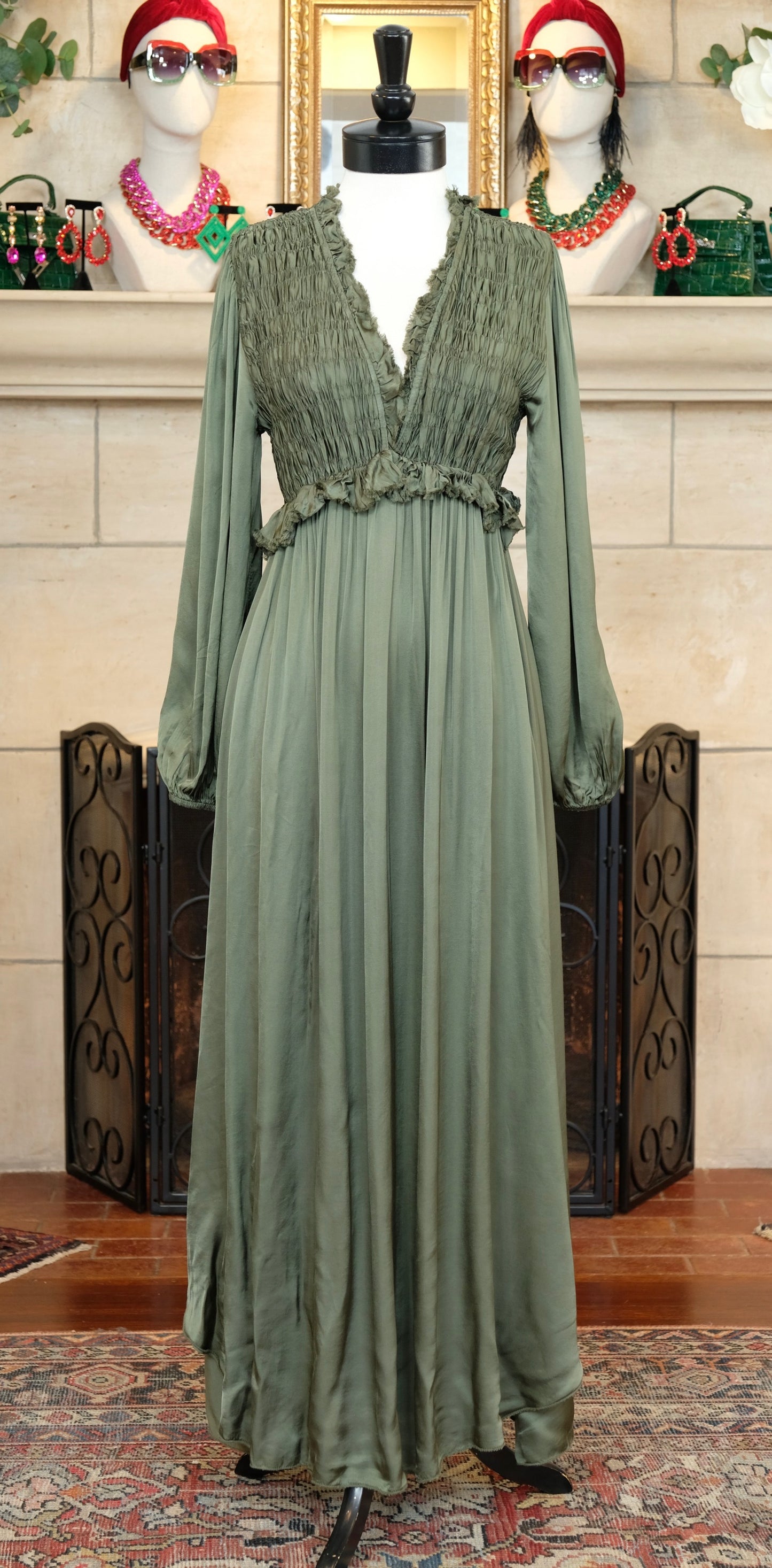 Gigli Dress in Olive
