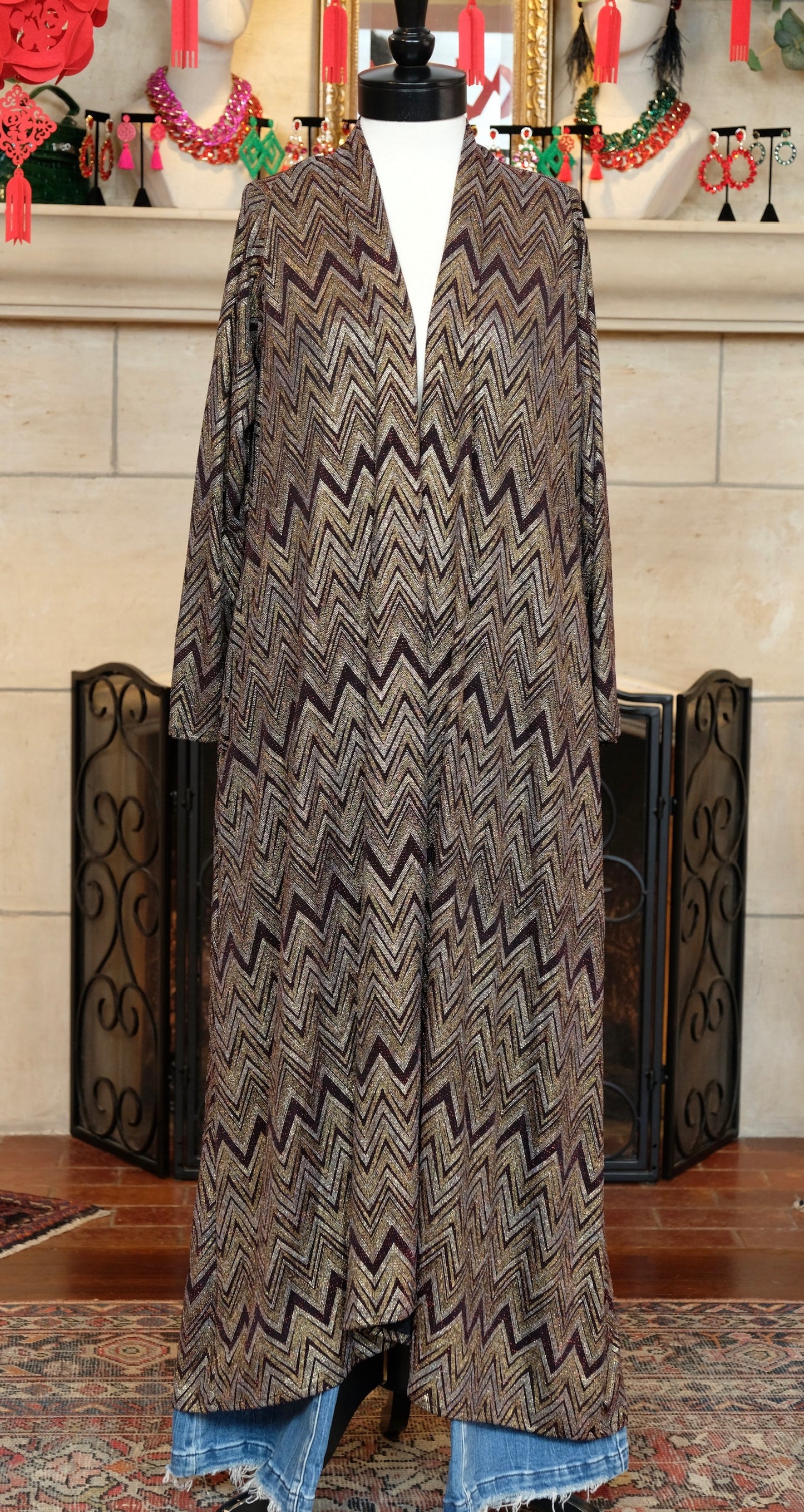 Cranberry Chevron Yoga Duster by Jennafer Grace