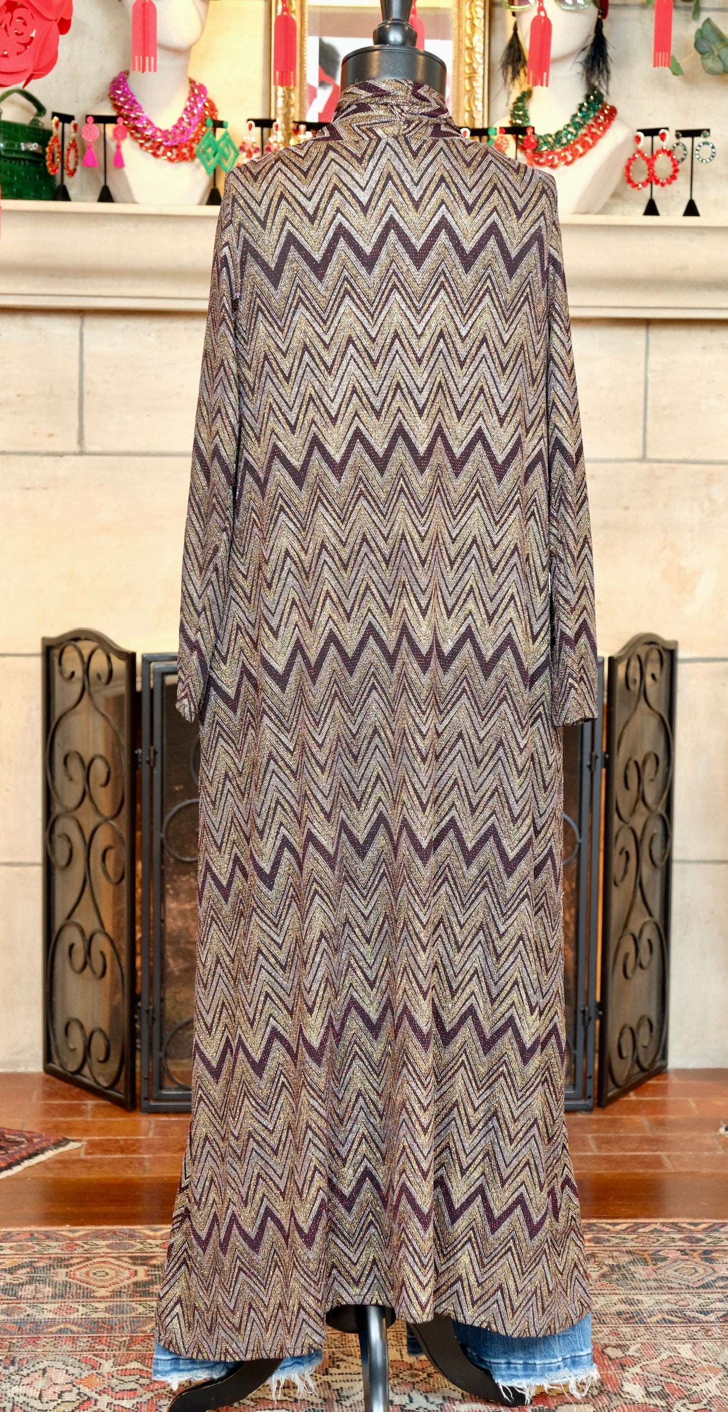 Cranberry Chevron Yoga Duster by Jennafer Grace