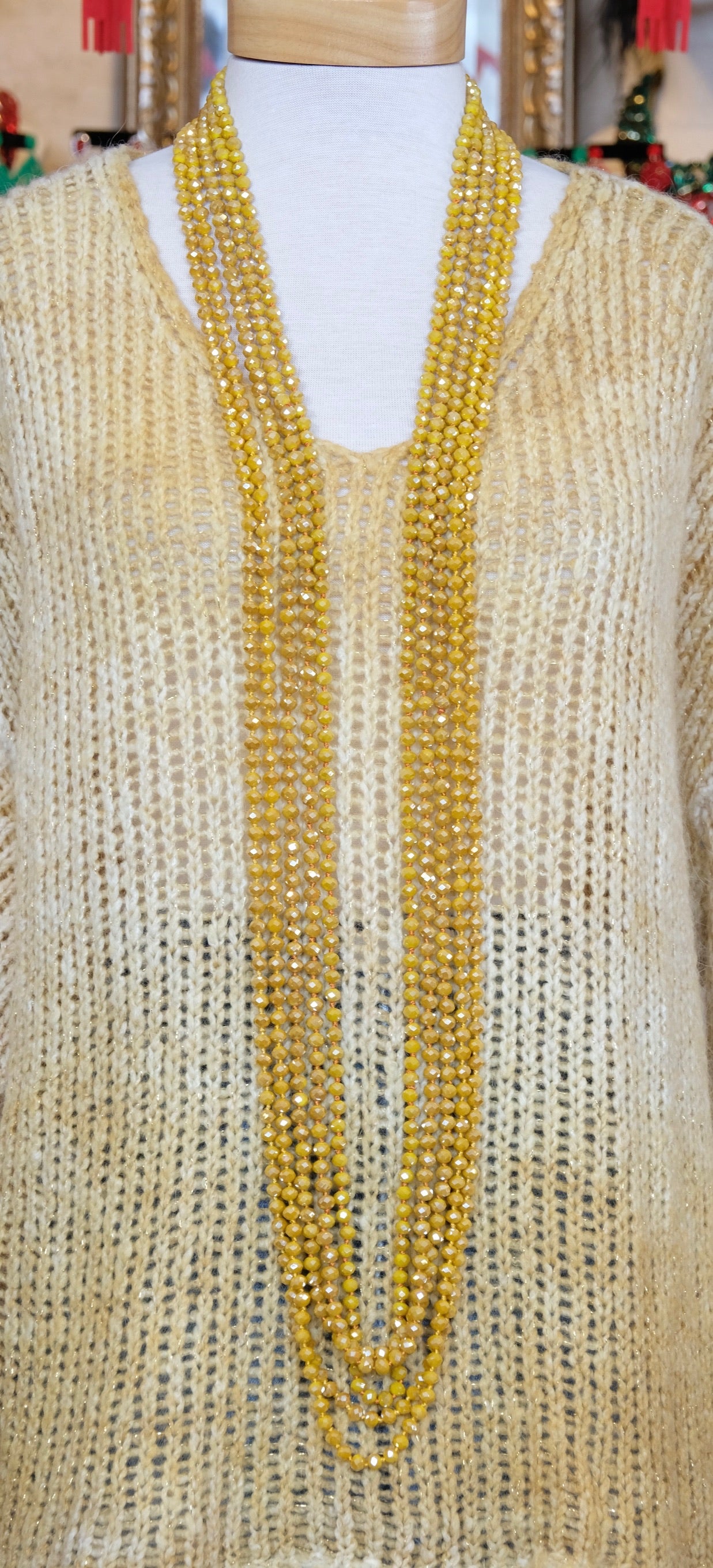 Mustard Yellow Crystal Strand