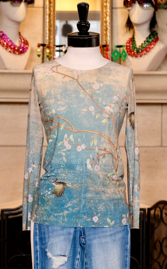 Nude Mesh T in Japanese Garden