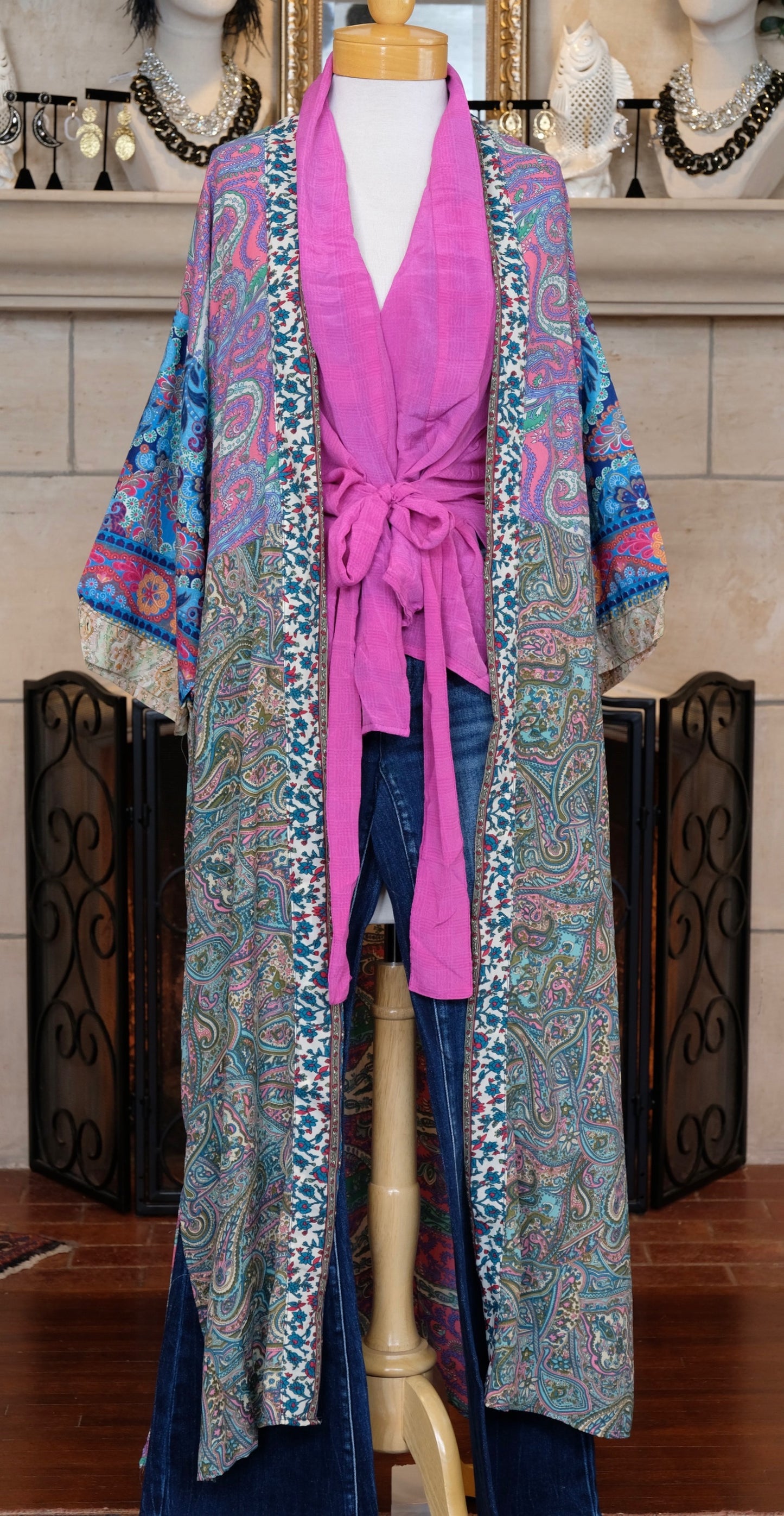 Harlow Duster in Pink Clover