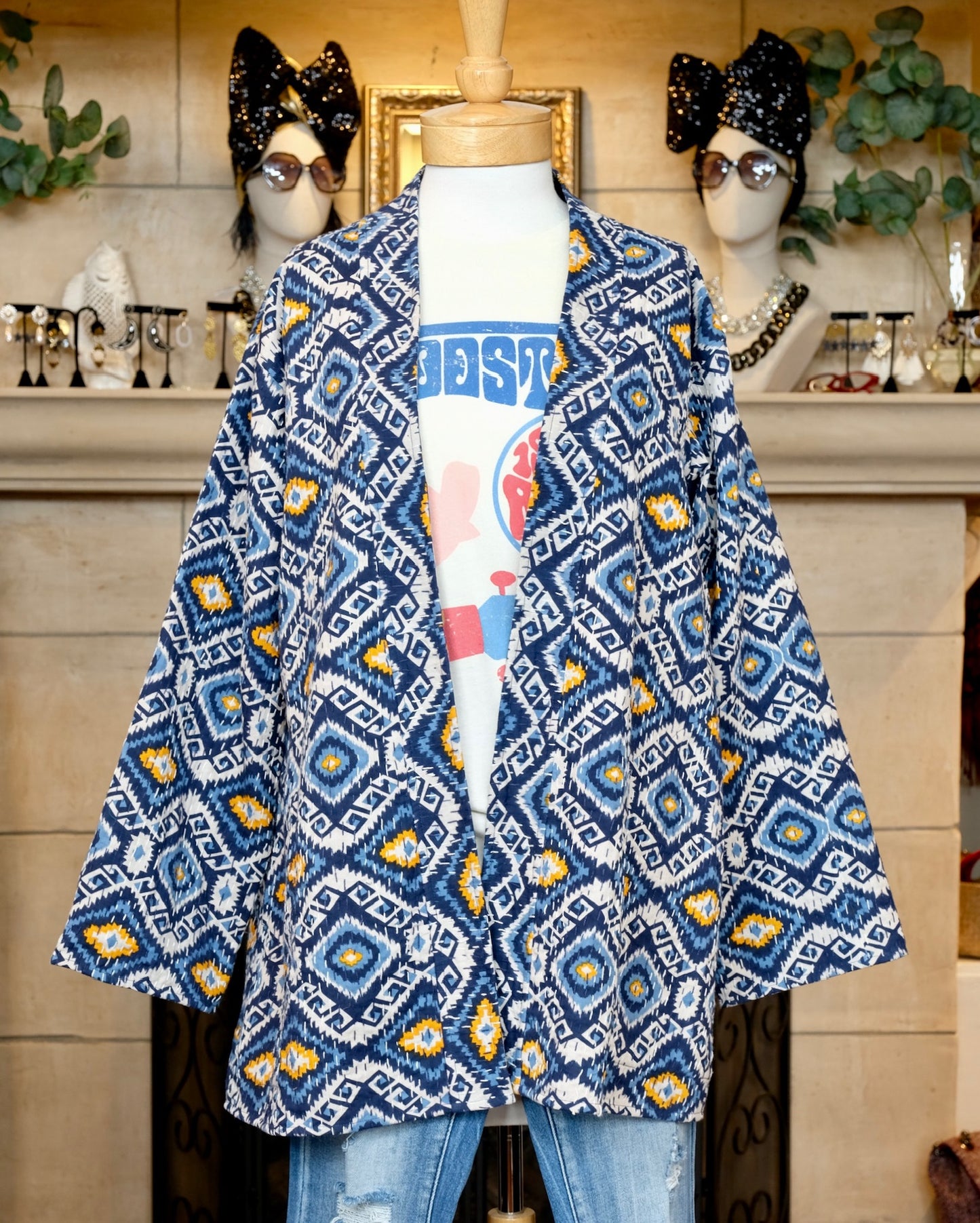 Midnight Moon Yellow Star Reversible Coat