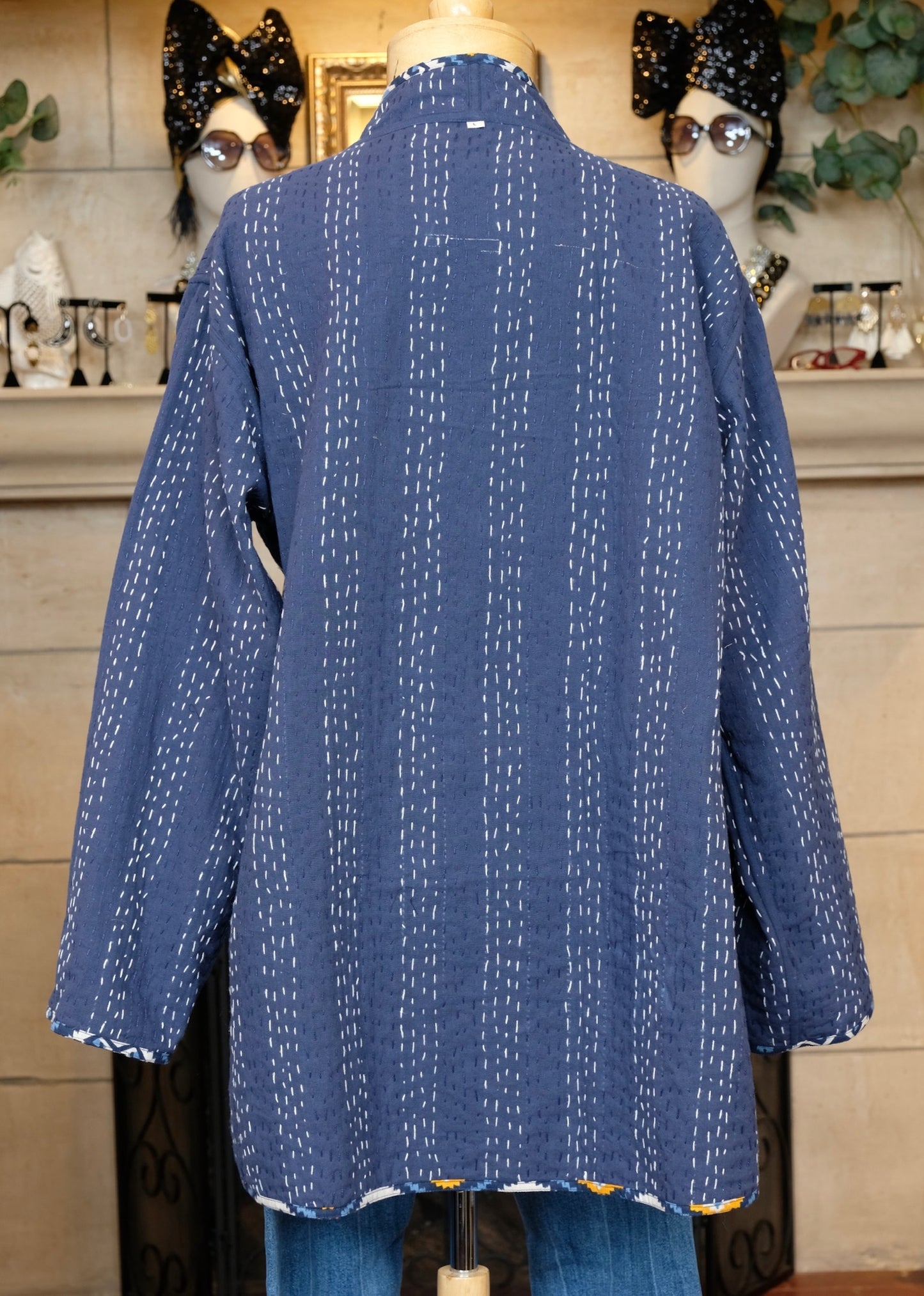 Midnight Moon Yellow Star Reversible Coat