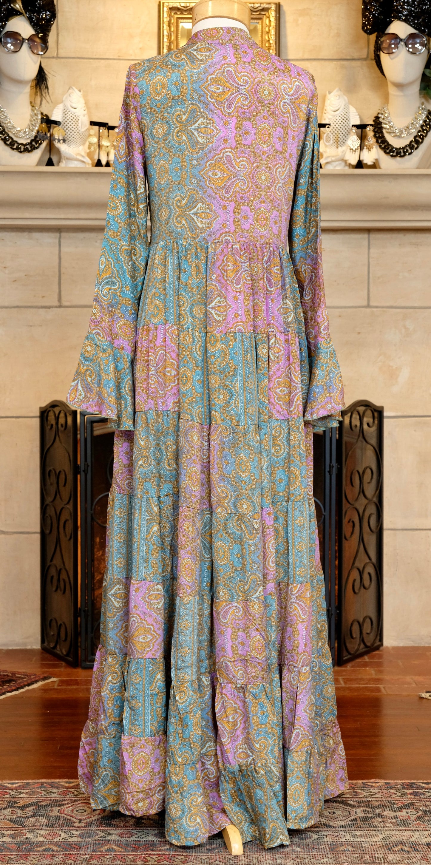 Thea Dress in Turquoise & Pink Ombre