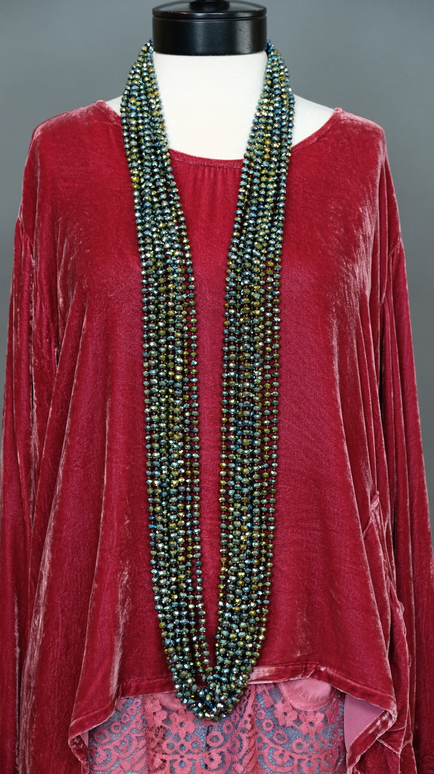 Green Petrol Stain Crystal Strand
