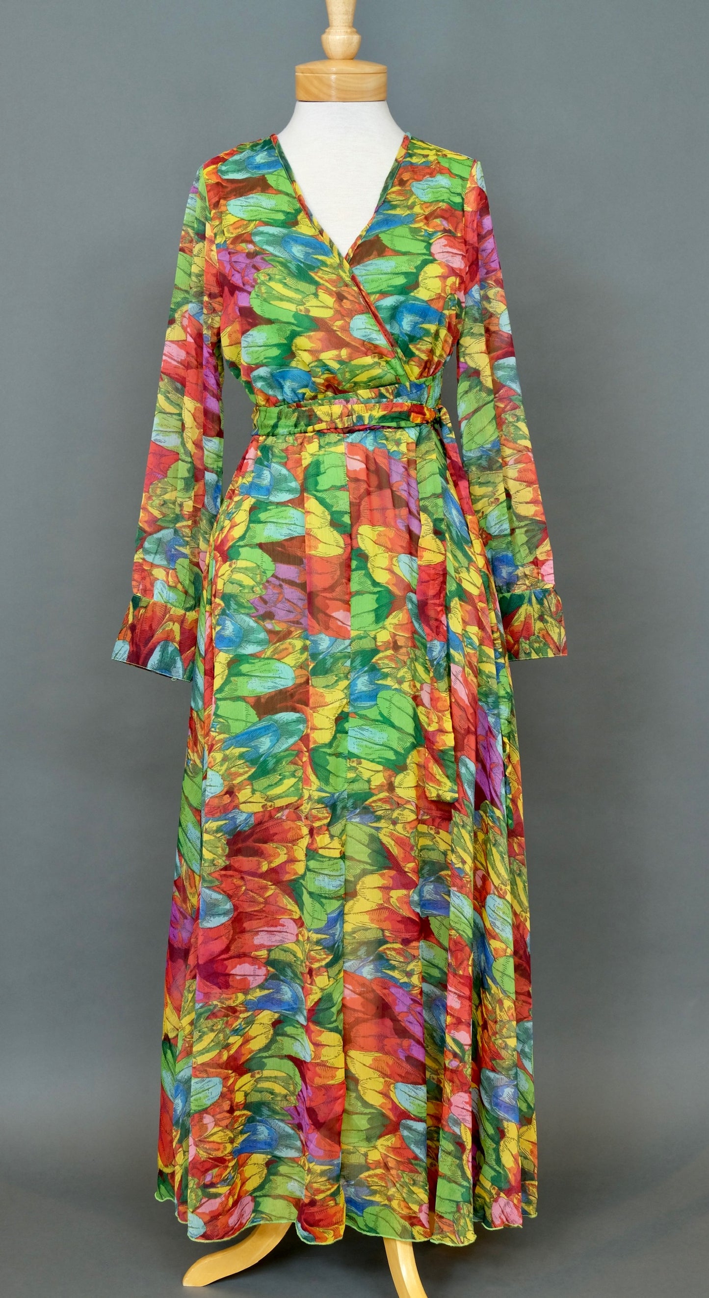 Bianca Dress in Rainbow Feathers