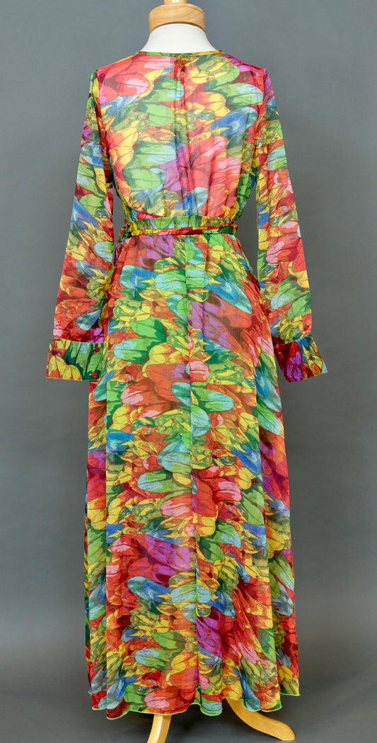 Bianca Dress in Rainbow Feathers