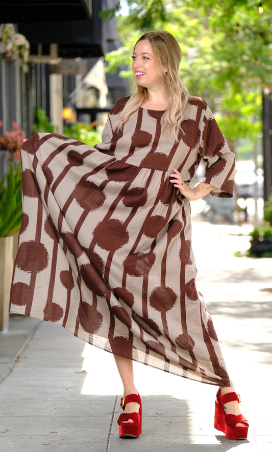 Brown Nomad Dot Dress