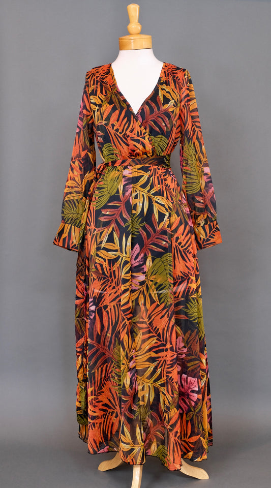 Bianca Dress in Flame Palm